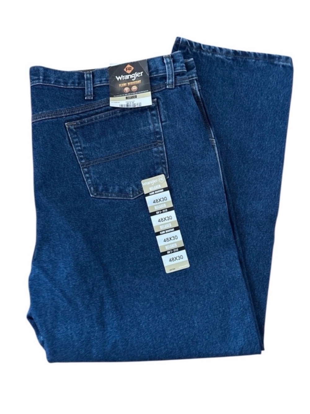 Wrangler Riggs Workwear Men's Classic Relaxed Fit FR Cat 2 Jeans - Dark Blue NWT
